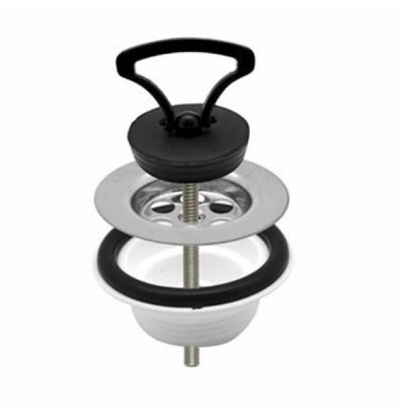 PILETTA LAVELLO INOX   SIMPLEX   CON TAPPO A MANIGLIA D.1  1/2 B08LV6WVW