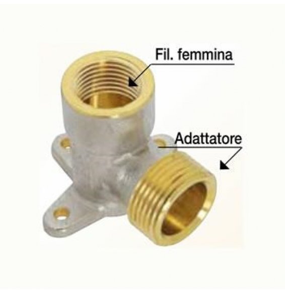 GOMITO FEMMINA CON FLANGIA D.1/2   UNIKO ART.806 B08WYH1YG6