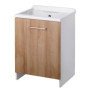 Lavatoio Pangea 60x60 con cestoscorrevole, legno natural CR2007ALE