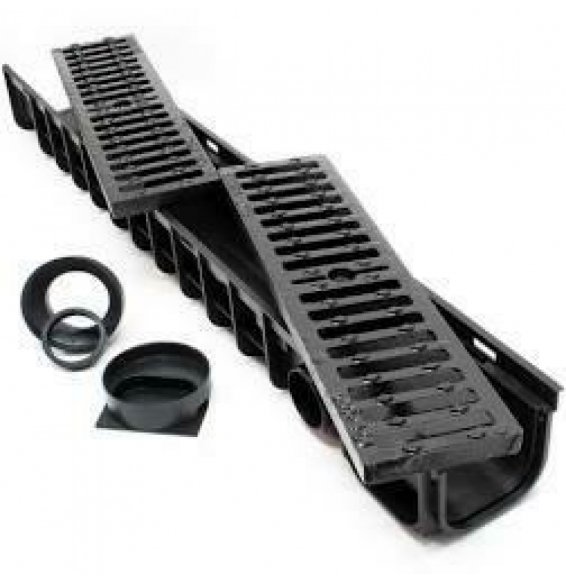 CANALETTA PP NERA 13X100 H.7,5CON GRIGLIA GHISA (2PZ) C250 B08X9SFW56