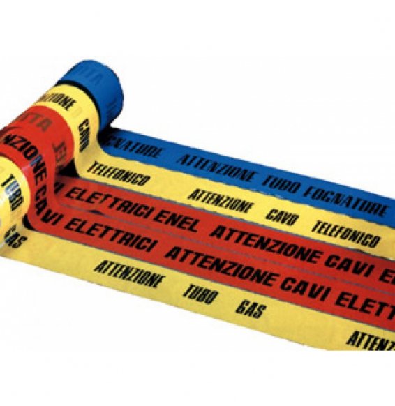 NASTRO SEGNALETICO GIALLO CAVO TELEFONICO MT.200 X MM.100