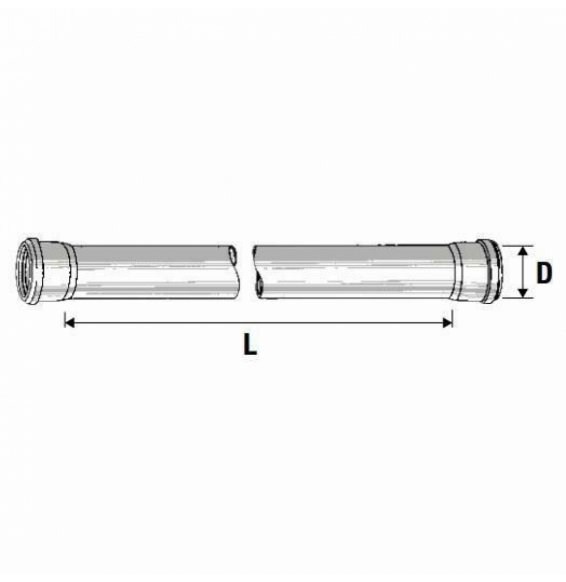 TUBO 2 BICCHIERI HTDM D.090 MM.1500