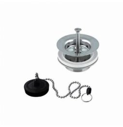 Piletta lavello inox   simplex   con tappo a catenella d.1  1/2 con trop Piletta lavello inox   simplex   con tappo a catenella d.1  1/2 con trop