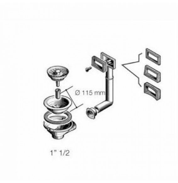 PILETTONE RIBASSATO IN OTTONE COTAPPO E TROPPOP. RETTANG.D.3-1/2   D60OT