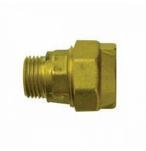 DRITTO MASCHIO OTTONE PER POLIETILENE D.40X11/4 B08WZ1V64K