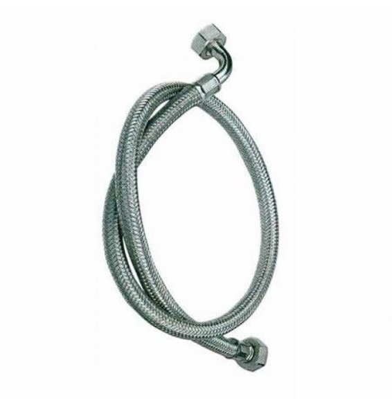 TUBO DI CARICO TRECCIA INOX CONCURVA F.3/4   X F.3/4   CM.150 B07K2677Z