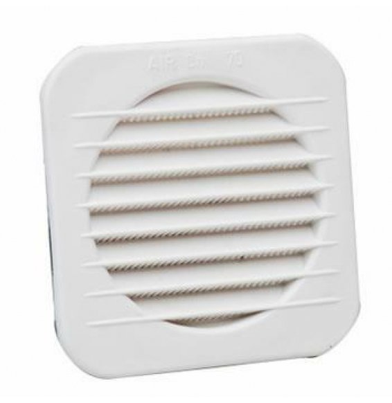 Griglia aerazione in plastica quadra incasso circolare 15x15 d.125 b08wy