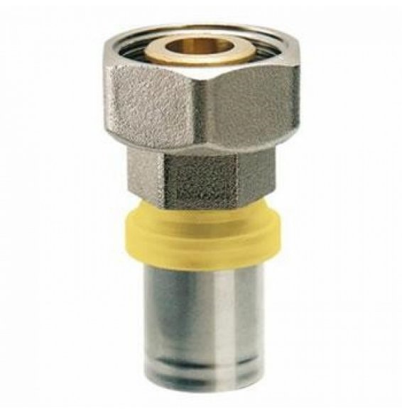 DRITTO CON GIRELLO E GUARNIZIONE PIANA A PRESSARE GAS 16X1   B07R4BLSY6