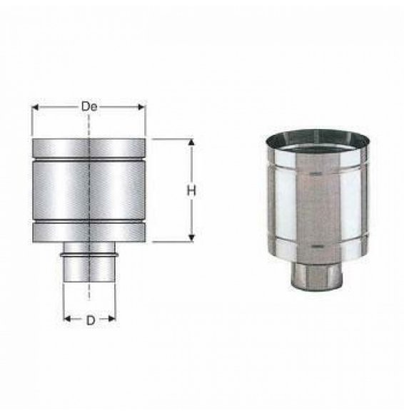 Inox mono parete aisi 316cappello antivento d.110 b08xb3jsks