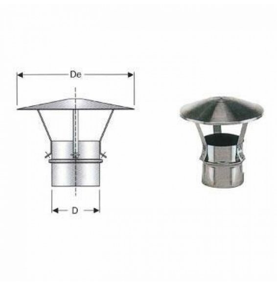 Inox mono parete aisi 316cappello cinese d.120 b08xbcv721