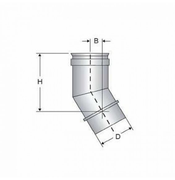 INOX MONO PARETE AISI 316CURVA 30 D.250 316L B08X8L95ML