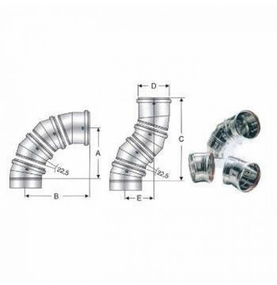 INOX MONO PARETE AISI 316CURVA GIREVOLE D.300 1 B08X7K7SQH