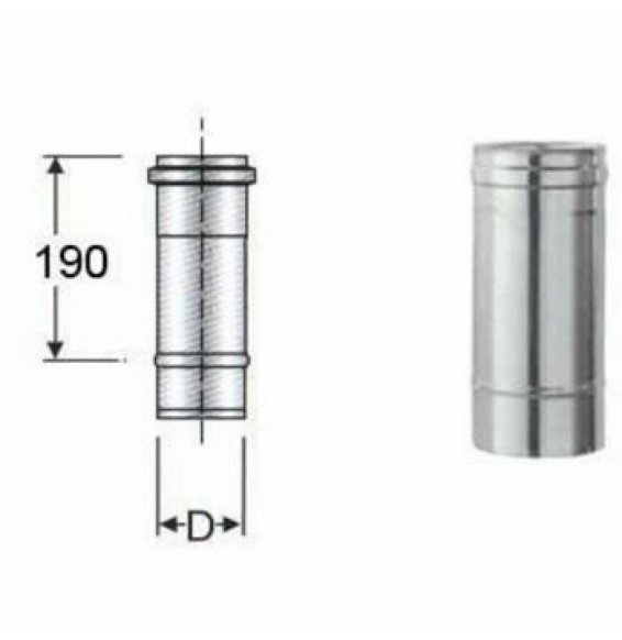 Inox mono parete aisi 316tubo l.250 d.180 b08wzfb9gg