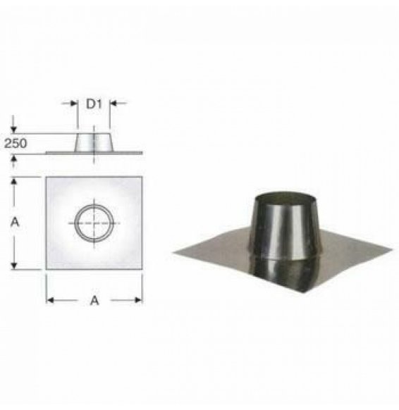 Inox mono parete aisi 316faldale per tetti piani d.220 in