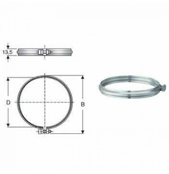 Inox mono parete aisi 316fascetta di bloccaggio d.120 b08x9p7b7b