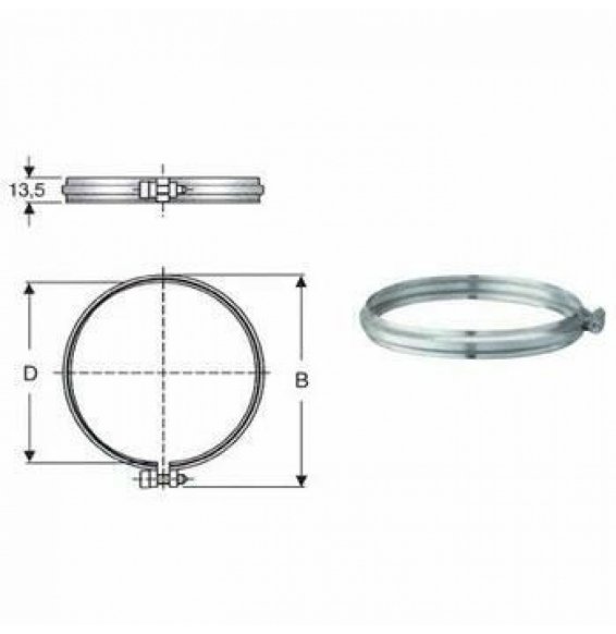 Inox mono parete aisi 316fascetta di bloccaggio d.150 b09gxktnmw