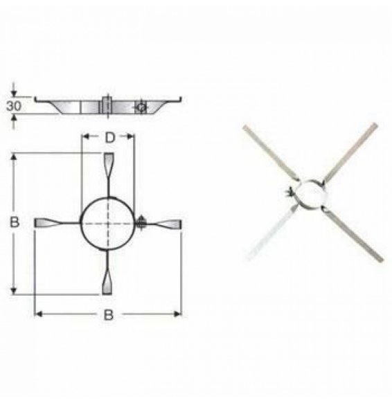 Inox mono parete aisi 316fascetta di centraggio d.220 ino