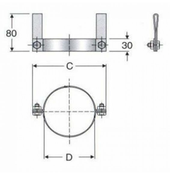 Inox mono parete aisi 316fascetta di discesa d.120 b08xb28tg3