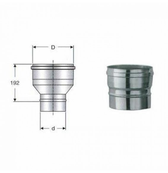 Inox mono parete aisi 316raccordo d.080m-100f