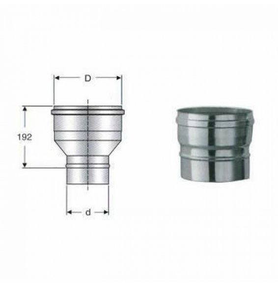 Inox mono parete aisi 316raccordo d.100m-250f b08x9tq72c