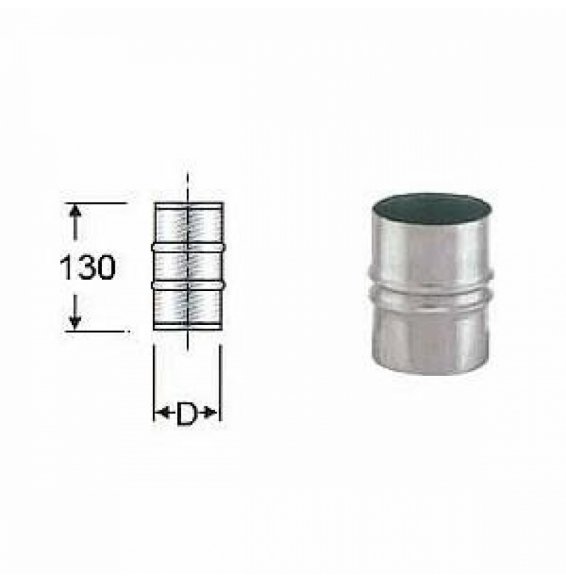 INOX MONO PARETE AISI 316MANICOTTO DOPPIO M/M D.080