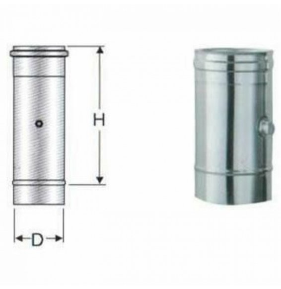 Inox mono parete aisi 316modulo prelievo fumi d.120