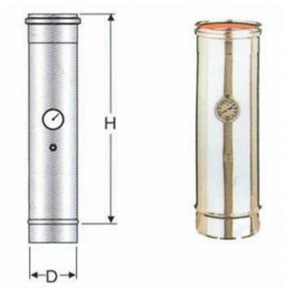Inox mono parete aisi 316modulo rilevamento fumi d.160 in b08xb4m