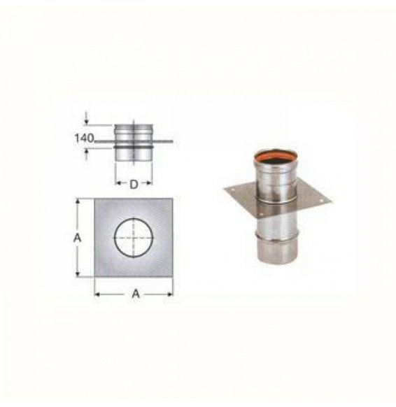PIASTRA CON ELEMENTO DIRITTO D.250 INOX AISI316L B08X9SKBP8