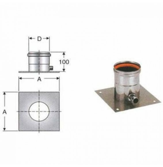 Inox mono parete aisi 316 piastr a scarico condensa d.080