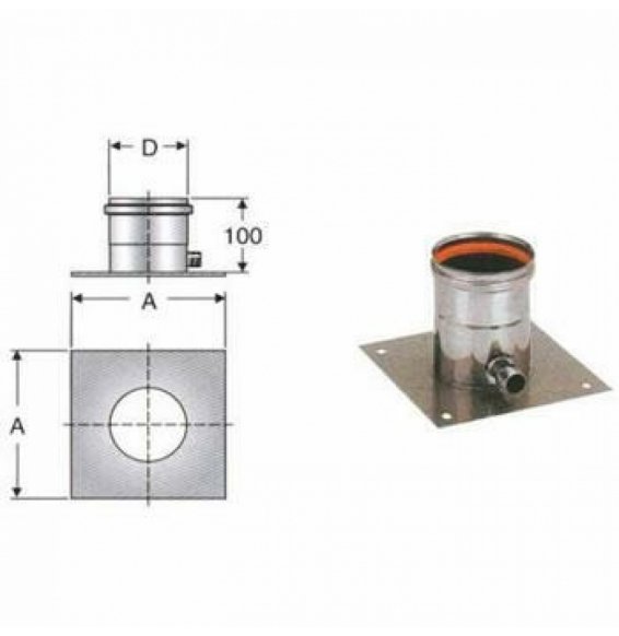 Inox mono parete aisi 316 piastr a scarico condensa d.110