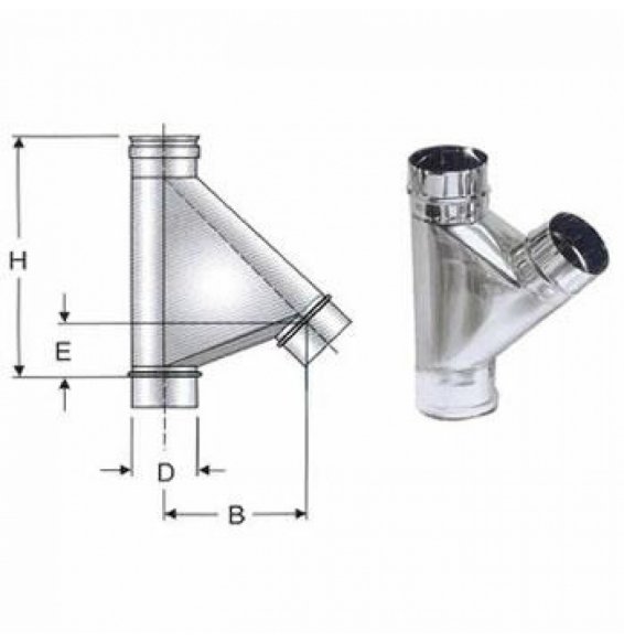 INOX MONO PARETE AISI 316RACCORDO A 135 BRAGA D.080