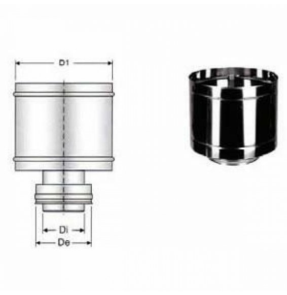 Inox doppia parete aisi 316cappello antivento d.350/400 b08xb2978d