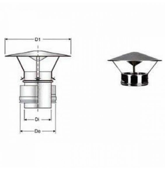 INOX DOPPIA PARETE AISI 316CAPPELLO CINESE D.180/230 B08XBDB46R