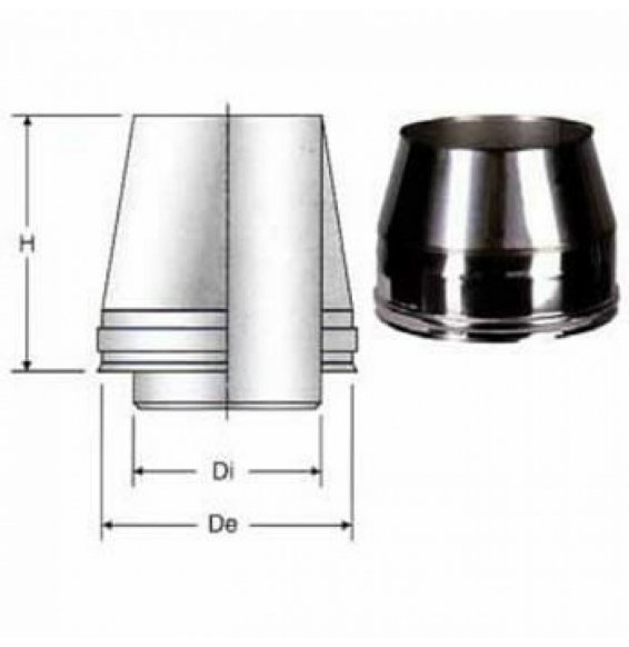 Inox doppia parete aisi 316cappello tronco cono d.080/130 b08xb7zq8