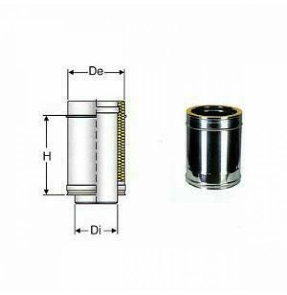 Inox doppia parete aisi 316tubo l.330 d.200/250