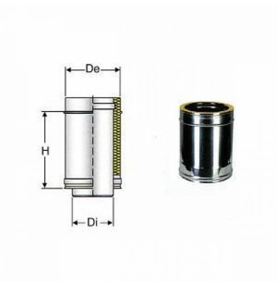 Inox doppia parete aisi 316tubo l.245 d.080/130 b08x9zfcp7