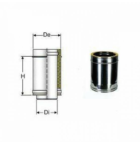 Inox doppia parete aisi 316tubo l.245 d.130/180 b08x9y5whf