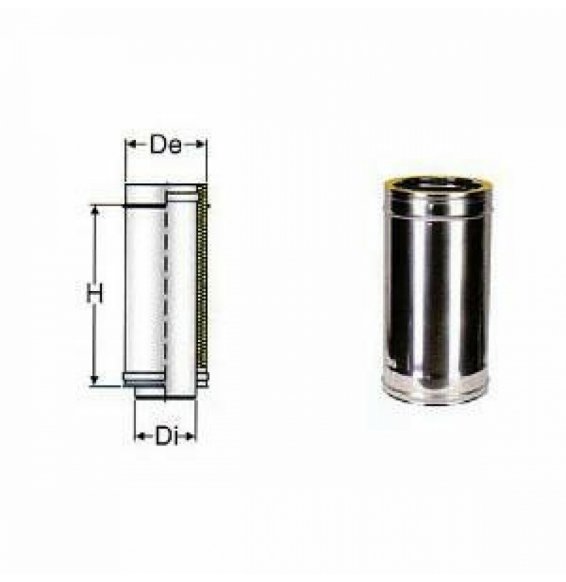 Inox doppia parete aisi 316tubo l.495 d.200/250 b08x9zs9xt
