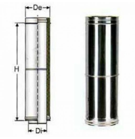 Inox doppia parete elemento telescopico l.340-550 d.100 b08xb5f8