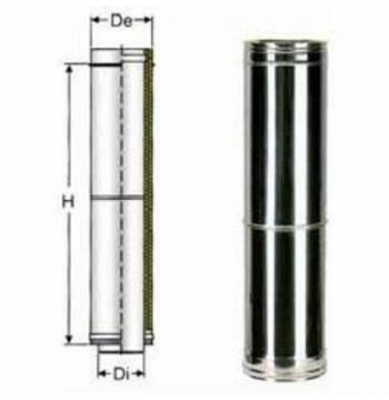 Inox doppia parete elemento telescopico d.500 b08x9tvl
