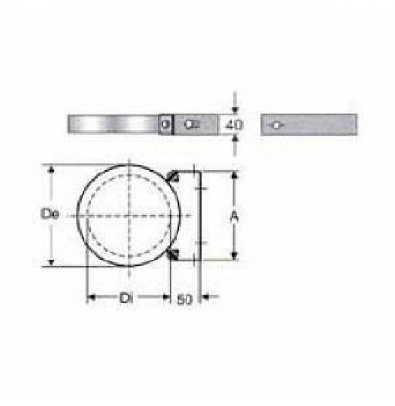 INOX DOPPIA PARETE AISI 316FASCETTA MURALE D.200/250