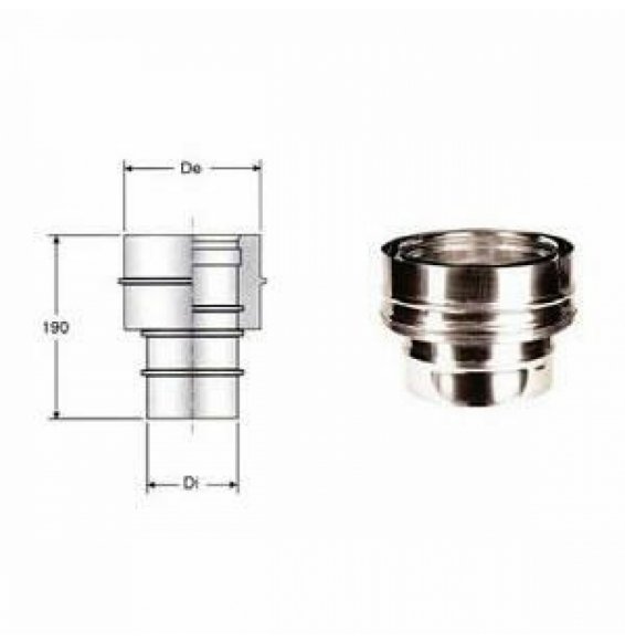 INOX DOPPIA PARETE GIUNZIONE MONO DOPPIA INOX FEMMINA 250 B08X9Z