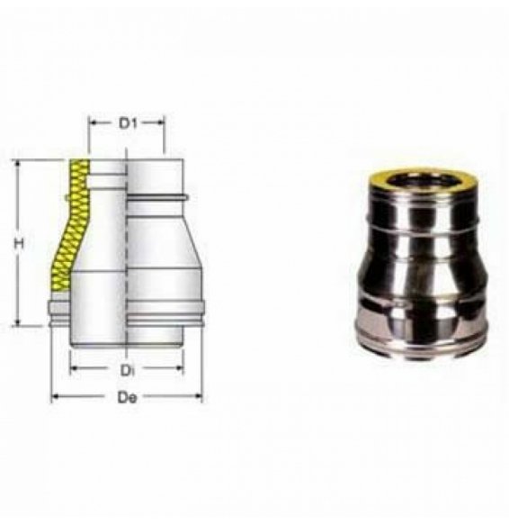 INOX DOPPIA PARETE AISI 316RACCORDO D.350/400F-400M B08X9Y2FBJ