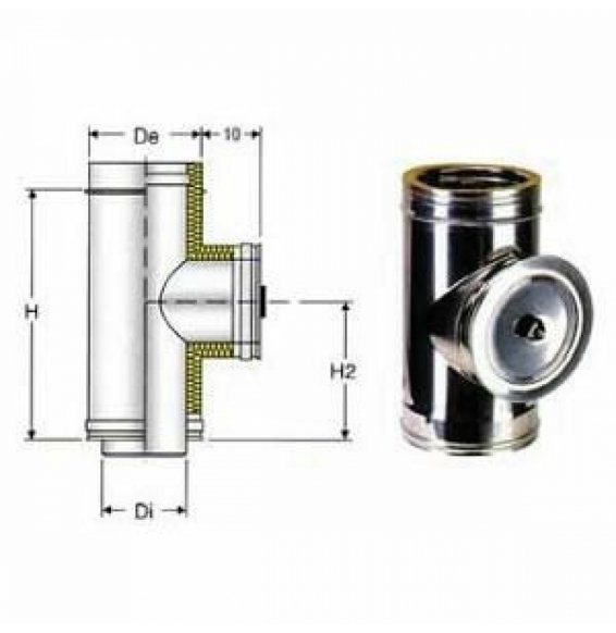 INOX DOPPIA PARETE AISI 316MODULO DI ISPEZIONE D.200/250 B00N979WN2