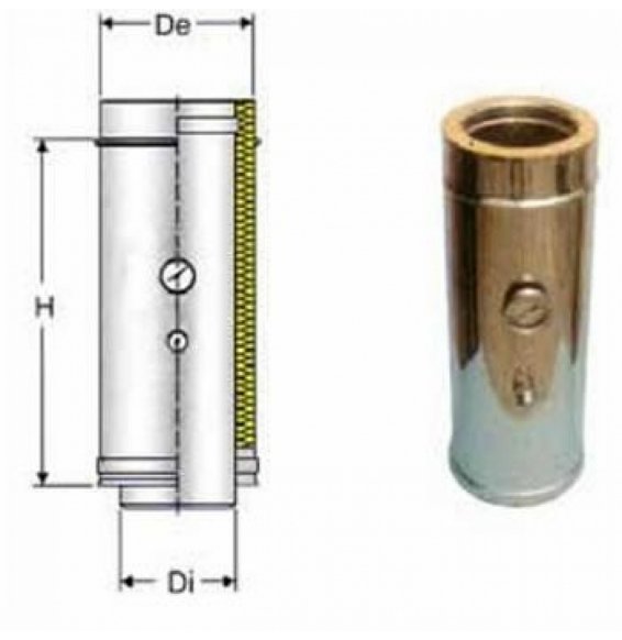 INOX DOPPIA PARETE AISI 316MODULO RILEVAMENTO FUMI D.080/130 B08X9T