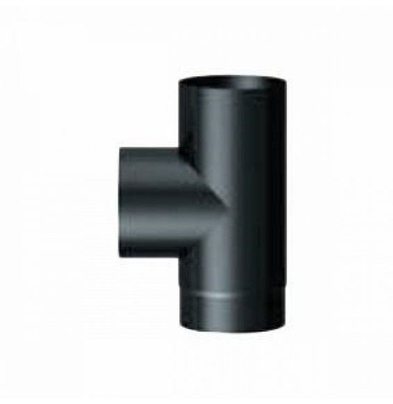 Raccordo t 90 con tappo scaricocondensa nero pesante 100 b07r1pdk3n