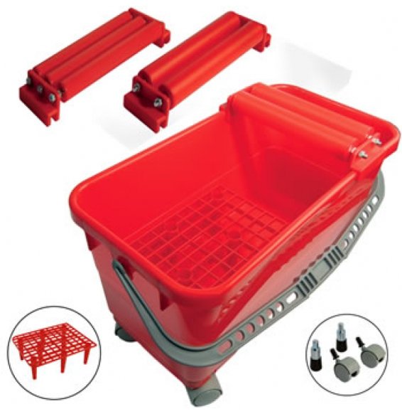 VASCHETTA LAVAGGIO PIASTRELLISTA - KIT 3 RULLI (2 RUOTE 2 PIEDI) B08LQYP