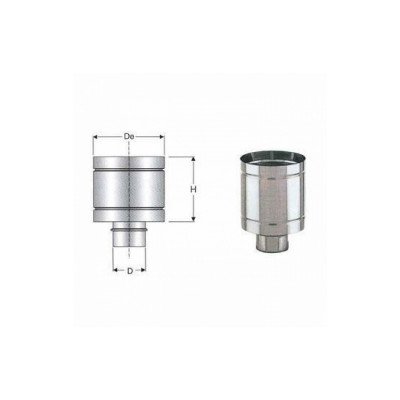 INOX MONO PARETE AISI 316CAPPELLO ANTIVENTO D.100 FEMMINA