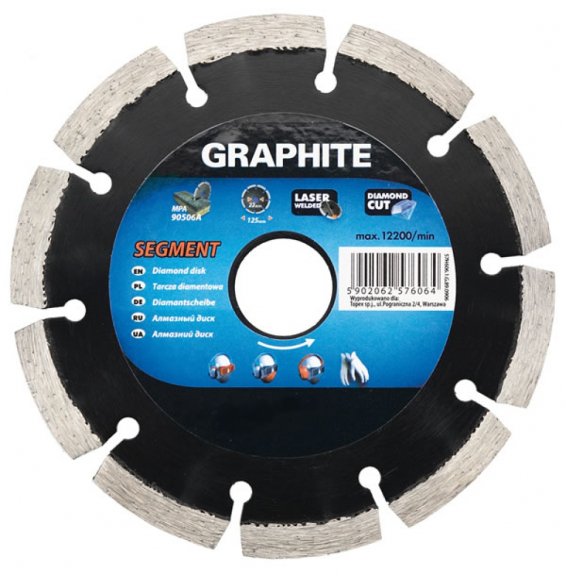 DISCO GRAPHITE DIAMANTATO SEGMENT SALDATO A LASER D.115 FORO 22,2 B08LTH